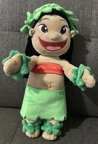 Disney Store Lilo & Stitch Plush Stuffed Hawaiian Hula Girl Doll Toy Rare