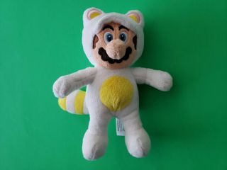 Rare Jakks World Of Nintendo White Tanooki Mario Plush Toy Doll Official