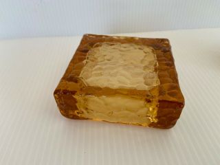 Collectible Vintage Amber Glass Cigarette Cigar Ashtray and Lighter 2