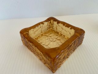 Collectible Vintage Amber Glass Cigarette Cigar Ashtray and Lighter 3