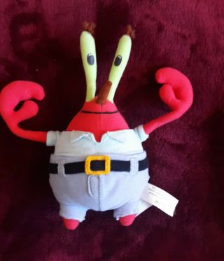 Vintage Mr.  Krabs Spongebob Squarepants Crab Plush 8 " Poseable 2000 Viacom