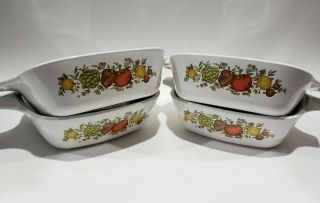 Vintage Corning Ware Spice Of Life Casserole Dishes (4) 1 3/4 Cup