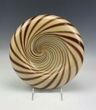 Vintage Murano Italian Art Glass Mid Century Modern Butterscotch Swirl Bowl Jqf