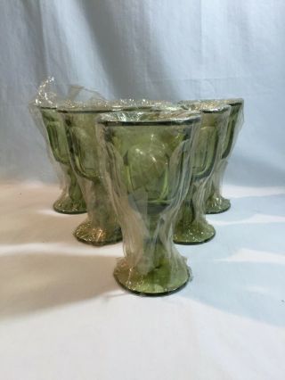 Nos 6 Elegant Water Goblet Glass Imperial Old Williamsburg Green Verde