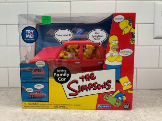 Simpsons Talking Family Car - Homer,  Marge,  Bart,  Lisa - Playmates - Nrfb