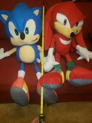 Sonic The Hedgehog And Knuckles Plush Sega Nanco Huge Giant 30 " Almost 3 Feet