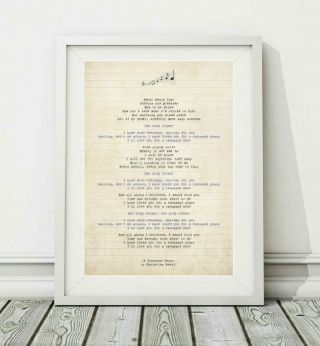 586 Christina Perri - A Thousand Years - Song Lyric Poster Print - Sizes A4 A3