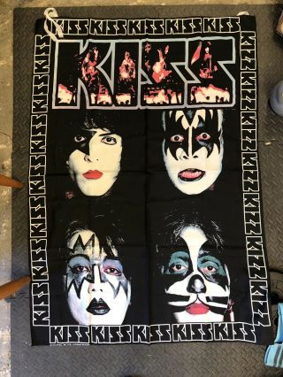 Extremely Large Kiss Textile Poster Wall Hanging Vintage Official
