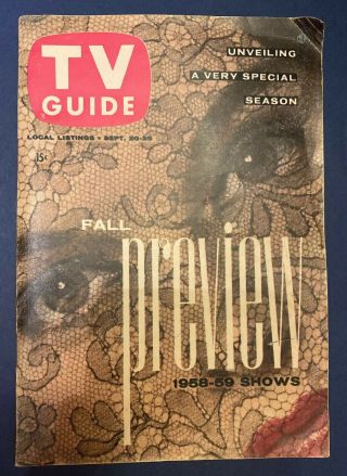 1958 Fall Preview Tv Guide - Sea Hunt,  Peter Gun And More