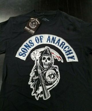 Sons Of Anarchy Classic Reaper Patch Like Logo Print Official T - Shirt