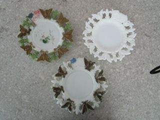 Set Of 3 Antique Milk Glass American Flag Eagle And Star Plates,  Pat Sept 1903