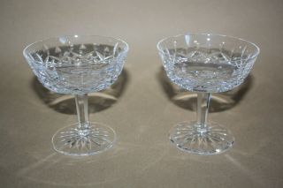 Set Of 2 Waterford Lismore Cut Lead Crystal Champagne Tall Sherbet Glasses