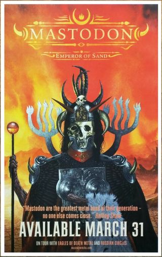 Mastodon Emperor Of Sand Ltd Ed Rare Tour Poster,  Metal Rock Poster