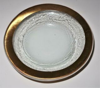 Annieglass Roman Antique,  Clear W/ Gold Rim,  Berry Fruit Dessert Bowl,  5 3/4 "
