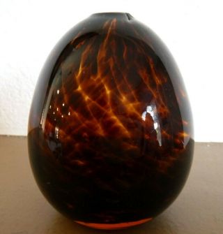 Vtg Murano Glass Tortoise Shell Egg Or Paperweight