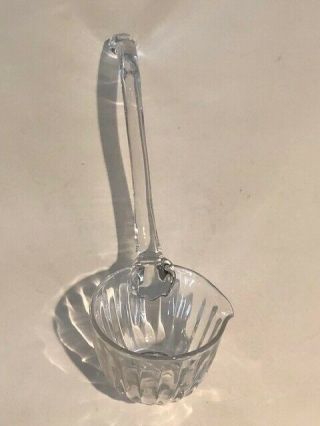 CRYSTAL CLEAR GLASS PUNCH BOWL LADLE W CURVE HANDLE 2