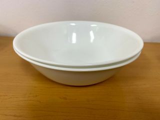 2 Vintage Corelle By Corning 8.  5 " Serving Bowls - White - Same Day Ship 