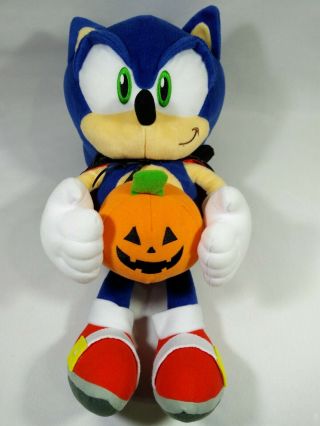 Sonic The Hedgehog Halloween Pumpkin Joypolis Plush Doll Toy Japan Sega 15 "