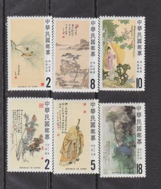 Roc 1984,  86,  Paintings,  Two Sets Mnh,  Sc 2407/9,  2533/5 Q1744