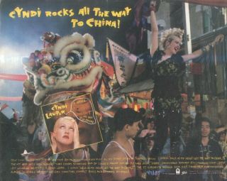 (sfbk25) Poster/advert 13x11 " Cyndi Lauper Rocks All The Way To China