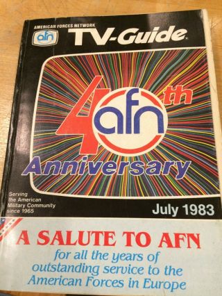 Afn Europe 40th Anniversary American Forces Network Afrts Tv Guide - July 1983