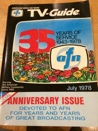 Afn Europe 35th Anniversary American Forces Network Afrts Tv Guide - July 1978