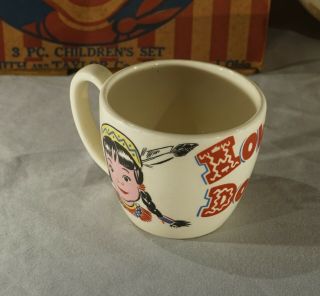 1950 ' S HOWDY DOODY 3 PIECE CHILDREN ' S DISH CUP AND BOWL SET 3