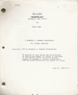 The A - Team Television Script " Judgement Day "