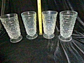 Set Of 4 Fostoria American Clear Ice Tea Tumbler Glasses 6 1/8 " Tall 12 Ounces