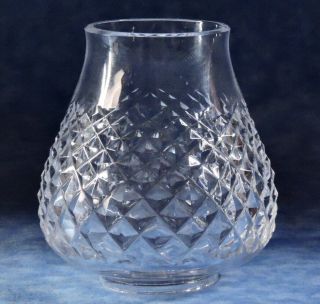 Vtg.  Waterford Alana Irish Cut Crystal 4 " Votive Candle Lamp Globe - Marked - Euc