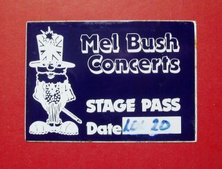 Mel Bush 1970s 80s Uk Backstage Pass David Bowie Led Zeppelin Elton John Queen