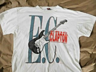 Vintage Eric Clapton 1988 Concert T - Shirt Xl,  Ticket Stub From Tour