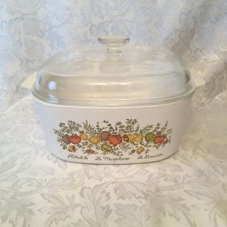 Spice Of Life 5 Qt Casserole Corning Ware Range Oven Microwave Dish W/pyrex Lid