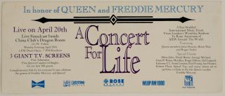 Queen Flyer Vintage Freddie Mercury Tribute Concert 1992