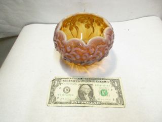 Vintage Fenton Cameo Opalescent Lily Of The Valley Rose Bowl 3.  5”x 5” Good Shape
