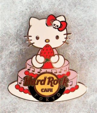 Hard Rock Cafe Tokyo Hello Kitty Sitting On A Cake Eating Strawberry Pin 59183