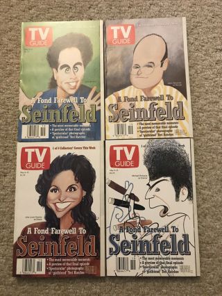 Tv Guide May 9 - 15,  1998: A Fond Farewell To Seinfeld - 4 Collectible Issues