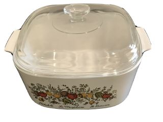 Vintage Corning Ware 5 Qt Spice Of Life Casserole With Lid
