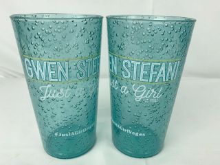 Gwen Stefani Just A Girl Blue Cup Las Vegas Residency Exclusive Glass Set Of 2
