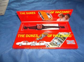 Vintage 1981 Unisonic " The Dukes Of Hazzard " Lcd Quartz Watch In Display Box