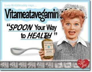 I Love Lucy Metal/tin Sign: Vitameatavegamin " Spoon Your Way To Health "