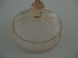 Depression Glass " Doric " Pink 4 3/8 " Butter Cover/lid,  Vgc