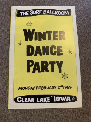 Rare Vintage 1959 Buddy Holly Surf Ballroom Winter Dance Party Clear Lake Iowa