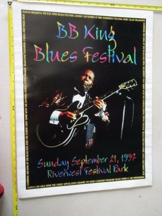 1992 Rock And Roll Concert Poster Bb King Jimmie Vaughn Blues Festival