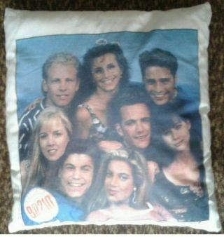 Rare Beverly Hills 90210 Square Pillow - In Ok,  Some Discoloration.