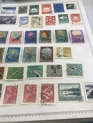 China P.  R.  Of Ch.  34 Ued Stamps On Album Page Few Partial Sets