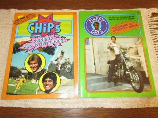 Rare 1983 Chips Coloring & Activity Book Tv Show Erik Estrada,  Happy Days Fonzie