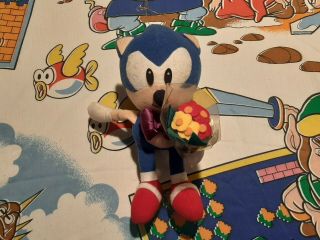 Rare 1994 Segasonic Celebration Flower Sonic The Hedgehog Plush Toy Sega Bouquet