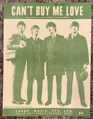 The Beatles Australia 1964 Sheet Music Can 