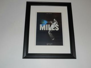 Framed Miles Davis Film " Miles Ahead " Sony Promo Poster 14 " X 17 "